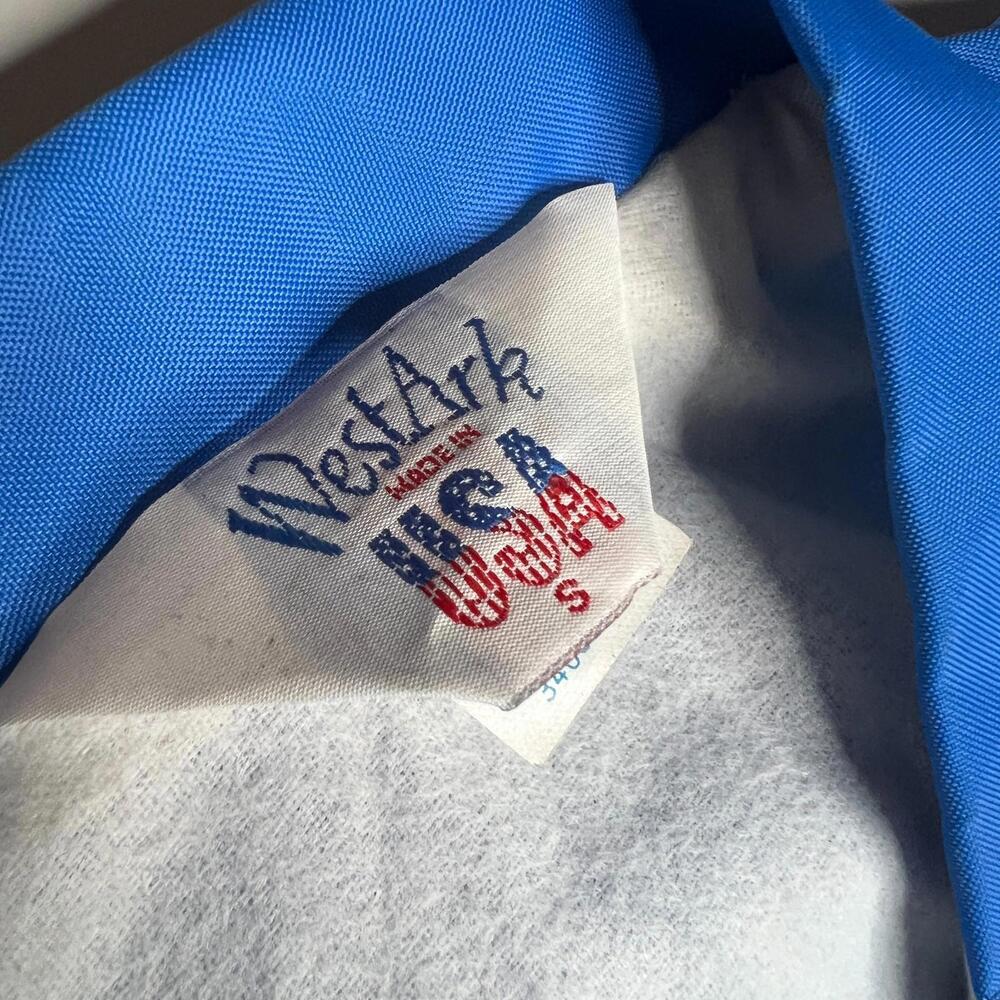 Vintage 80s 90s WestArk Coaches Jacket Blue USA Made Nylon Lined Men’s Small - Picture 6 of 8